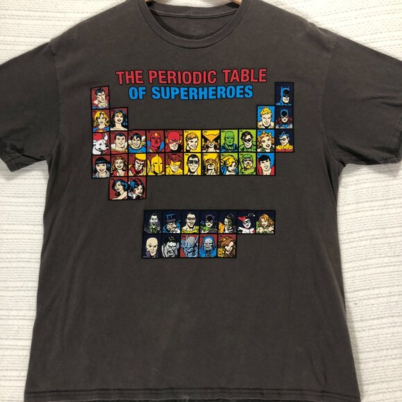 Periodic Table of‎ DC Comics Superheroes Tee T-Shirt Adult Men's L Size Large - Picture 3 of 8